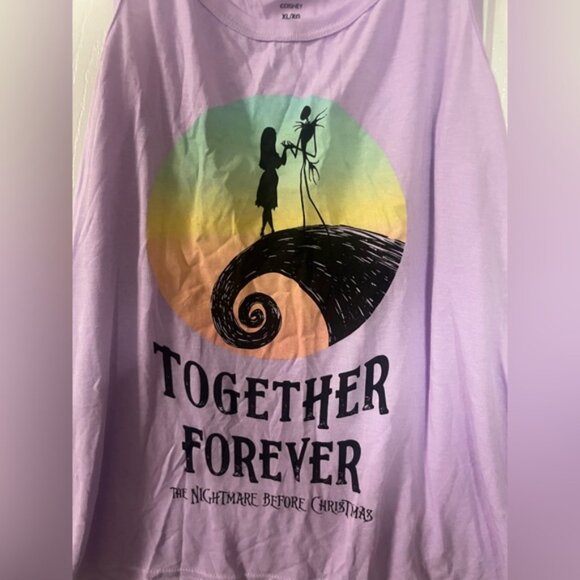 🔴 3/$12 Women’s Purple Nightmare Before Christmas Sleep Tank! NWT! Size XL. - Picture 2 of 4